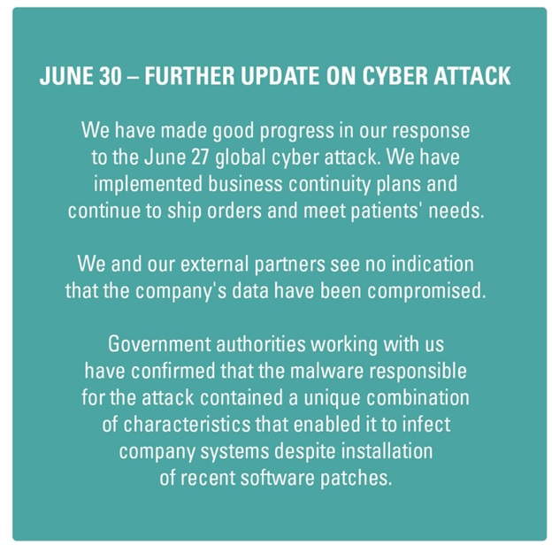 Merck Petya Cyberattack Update